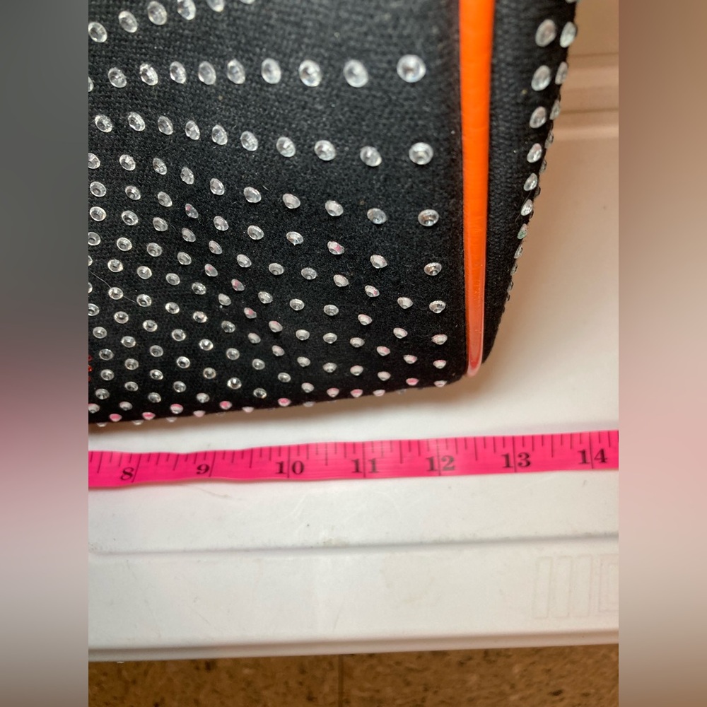 Studded Skull Satchel Handbag - Orange and Black by Lany by You - Picture 2 of 12